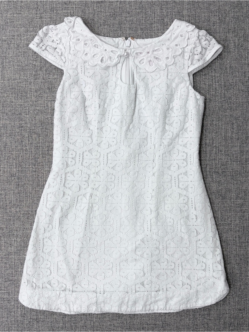 Lilly Pulitzer White Eyelet Scalloped-Collar Mini Dress